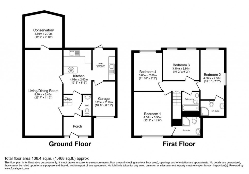 Floorplan for Countisbury, Furzton, Milton Keynes